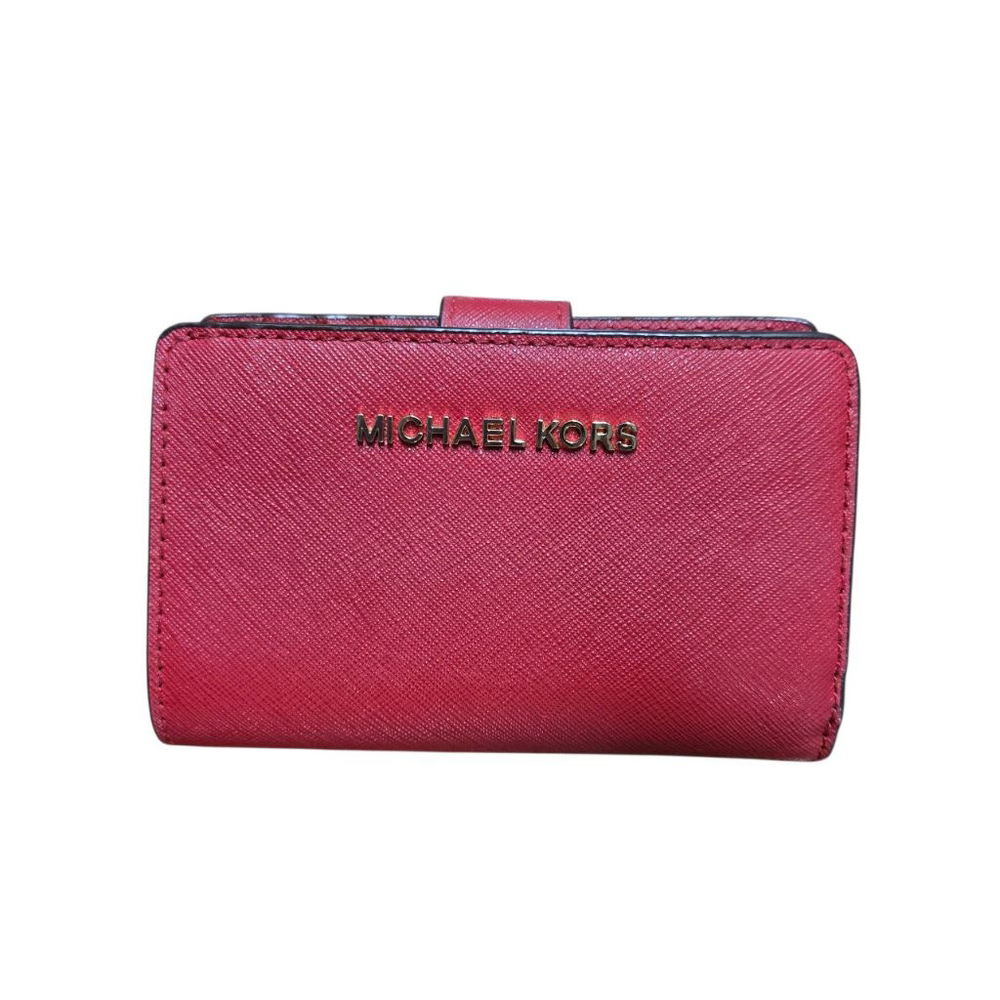 Michael Kors Jet Set Bifold Wallet Zippered Coin Leather Excellent Condition